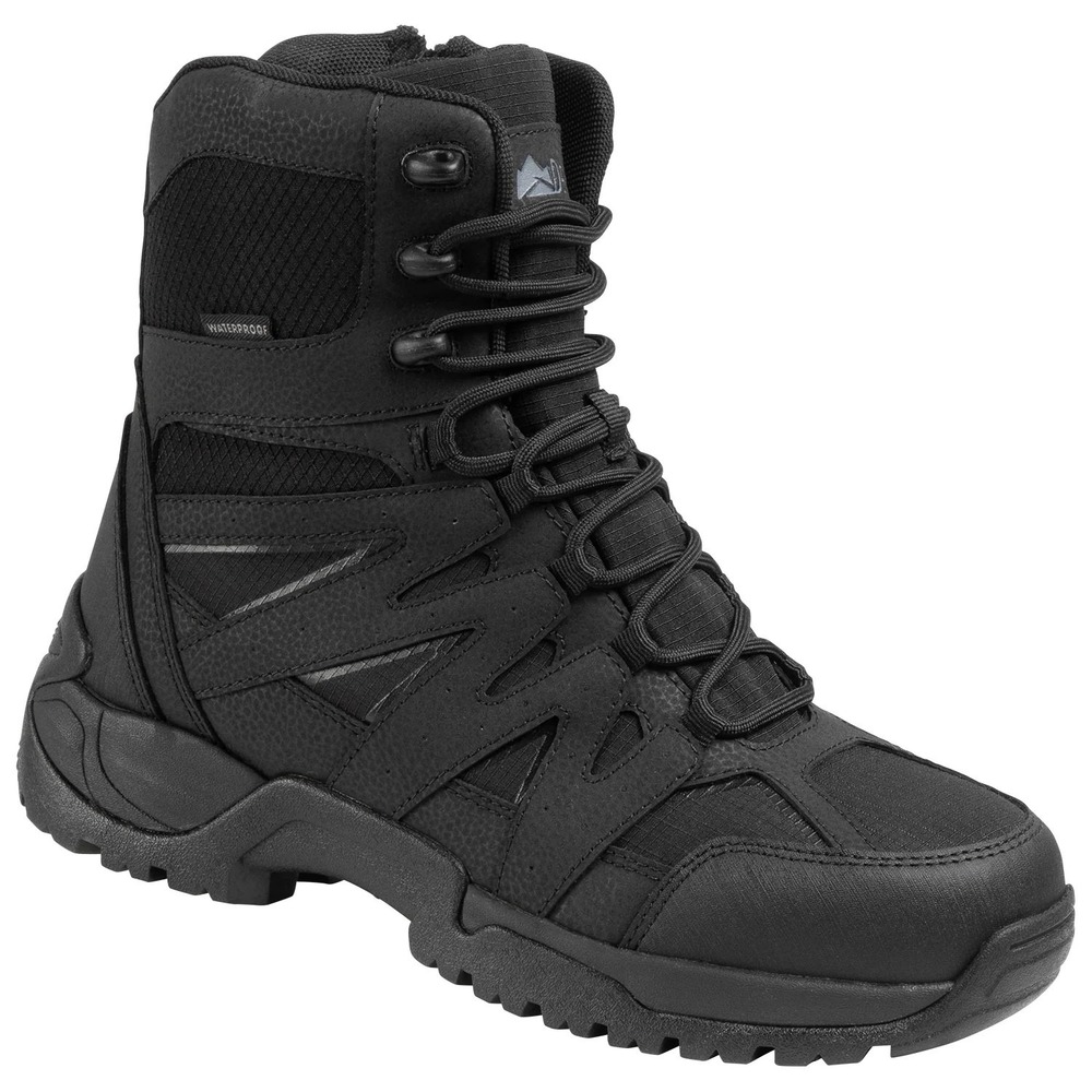 Denali Steel Toe Tactical Waterproof Men's Work Boots - Black, Size 8.5